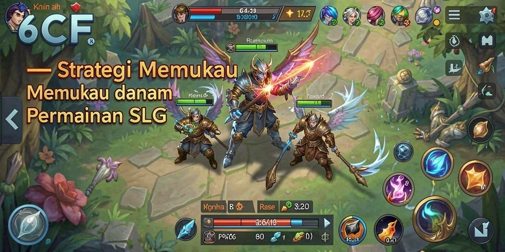 Gameplay dinamis dan strategis dalam 6CF yang menantang.