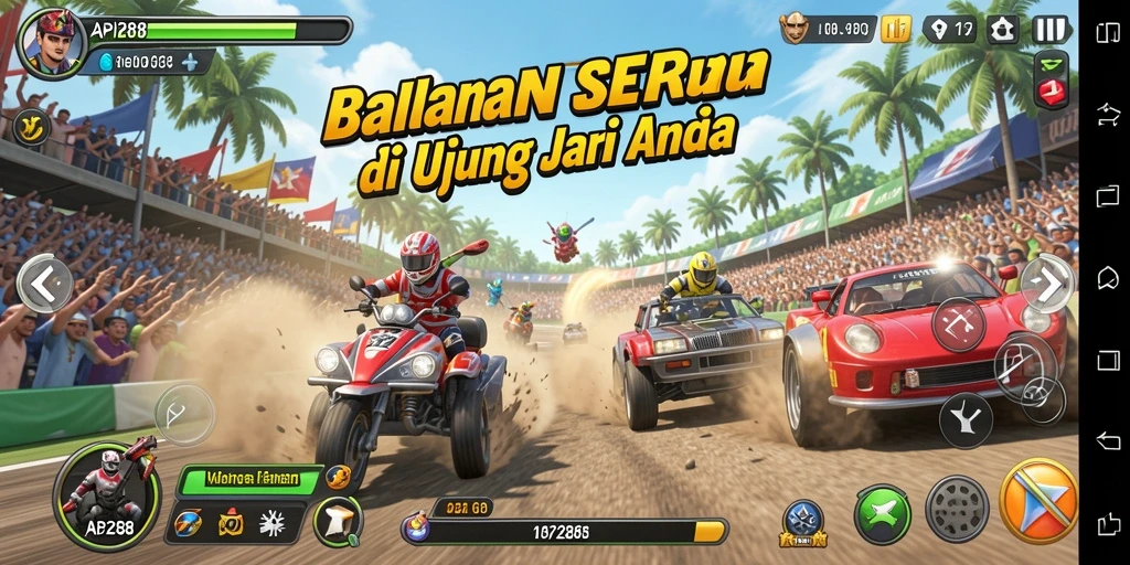 Tampilan gameplay balapan yang mendebarkan dan realistis.