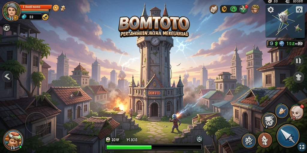 Tampilan screenshot menampilkan aksi seru Tower Defense di BOMTOTO.