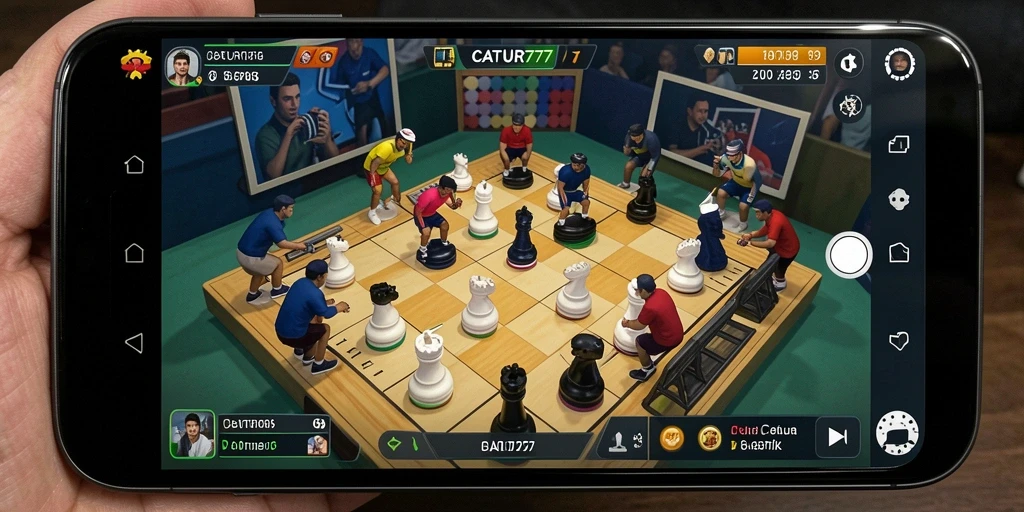 Screenshot gameplay CATUR777 yang menunjukkan aksi seru di dunia Open World.