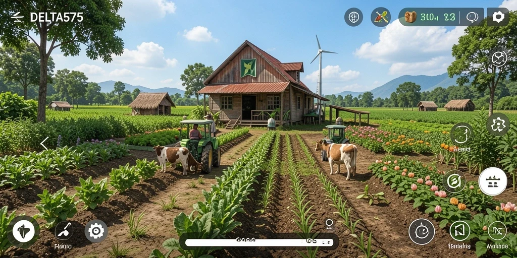 Gameplay seru bertani di DELTA575 dengan grafis yang indah.