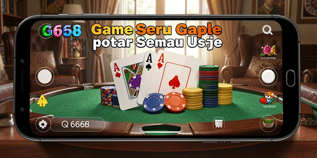 Tampilan gameplay G668 yang seru dan menarik saat bermain Gaple.