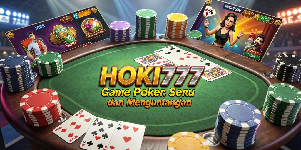 Tampilan gameplay HOKI777 yang seru dan kompetitif dalam permainan Poker.