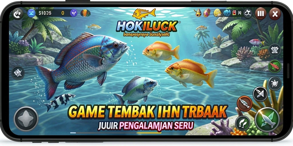 Tangkapan layar HOKILUCK memperlihatkan aksi seru menembak ikan.