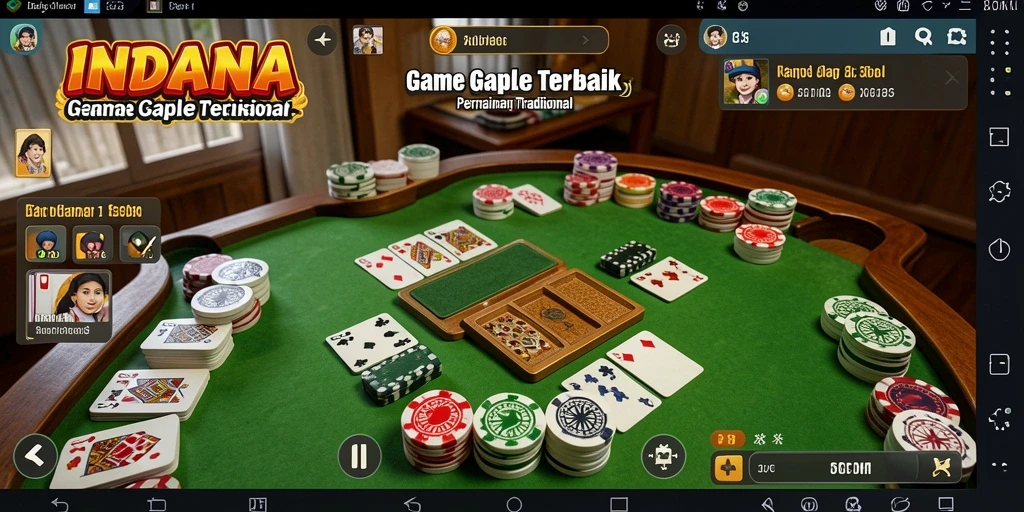 Tampilan gameplay seru INDAAA dengan fitur Gaple.