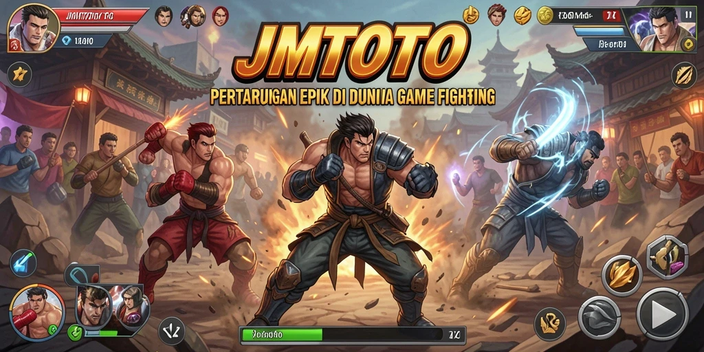 Gameplay JMTOTO menunjukkan karakter bertarung dengan intensitas tinggi.