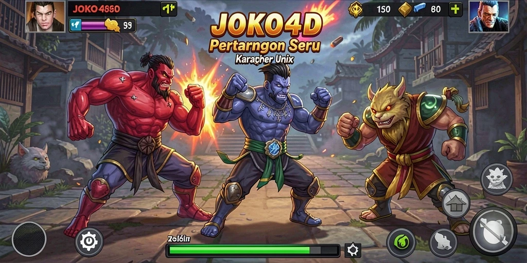 Screenshot utama JOKO4D menunjukkan aksi pertarungan yang mendebarkan.