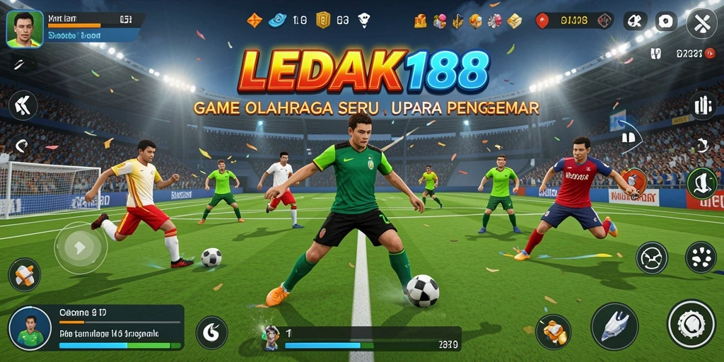 Tampilan gameplay seru LEDAK188 yang menampilkan aksi olahraga.