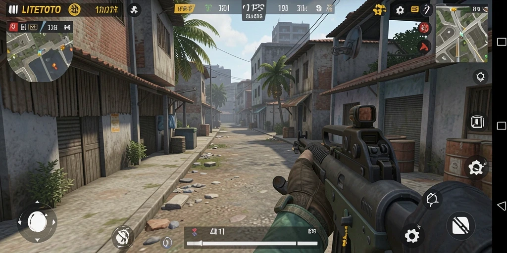 Screenshot gameplay LITETOTO yang menunjukkan aksi menegangkan di pertempuran.