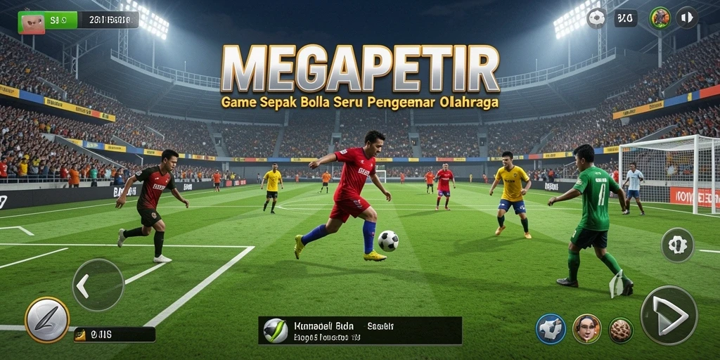 Tampilan gameplay sepak bola seru di MEGAPETIR.