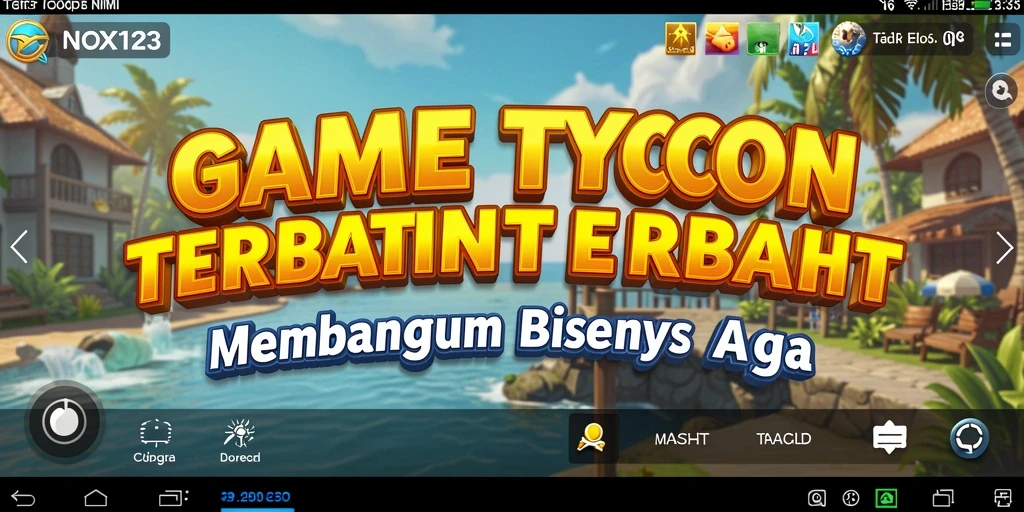 Gambar gameplay NOX123 menampilkan manajemen bisnis yang mendebarkan.