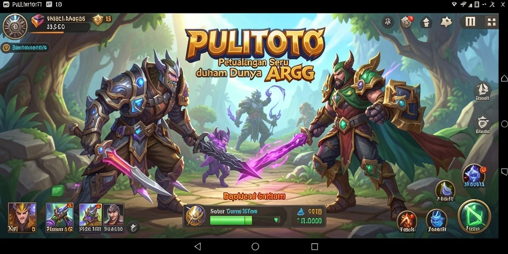 Screenshot menampilkan aksi pertempuran yang mendebarkan di PULITOTO.