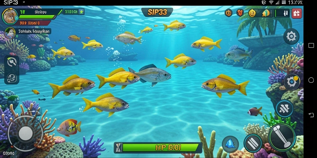 Screenshot gameplay SIP33, menangkap ikan dengan grafis menarik.