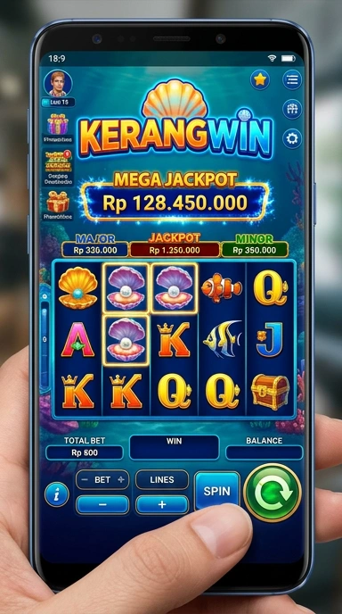 Screenshot antarmuka utama aplikasi kerangwin.